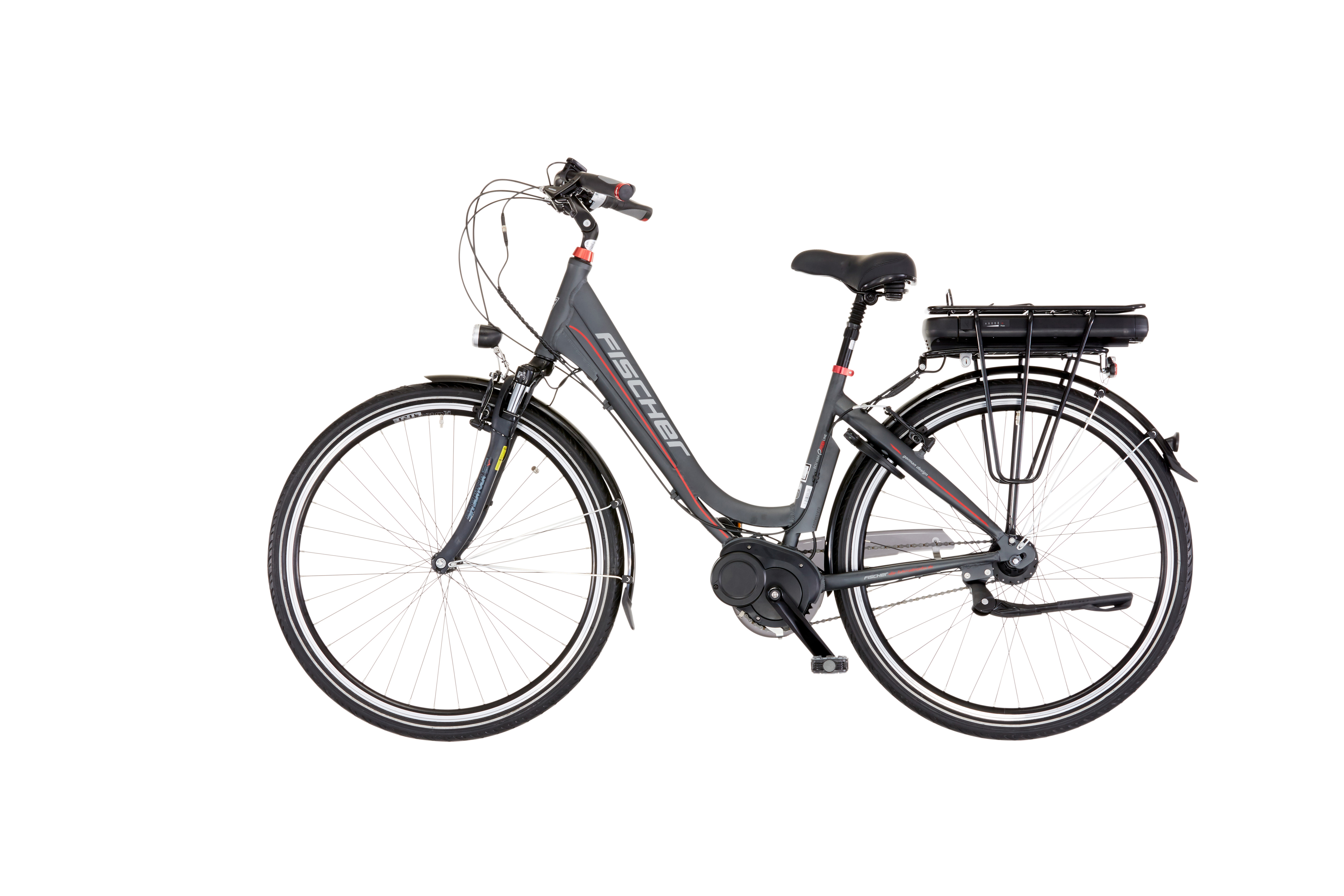 FISCHER ECU 1604  Citybike (Laufradgröße: 28 Zoll, Unisex-Rad, 557 Wh, Anthrazit)