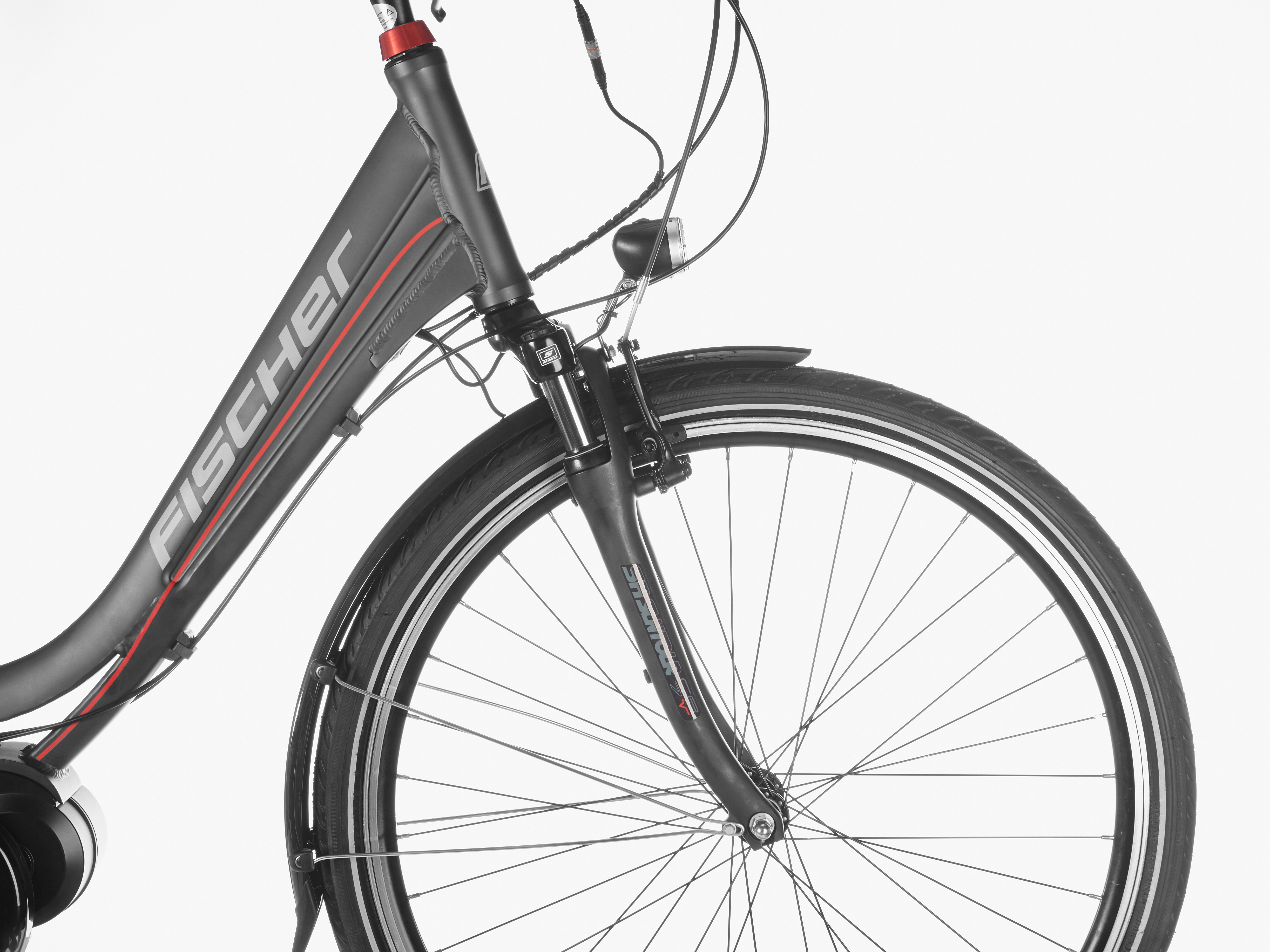 FISCHER ECU 1604  Citybike (Laufradgröße: 28 Zoll, Unisex-Rad, 557 Wh, Anthrazit)