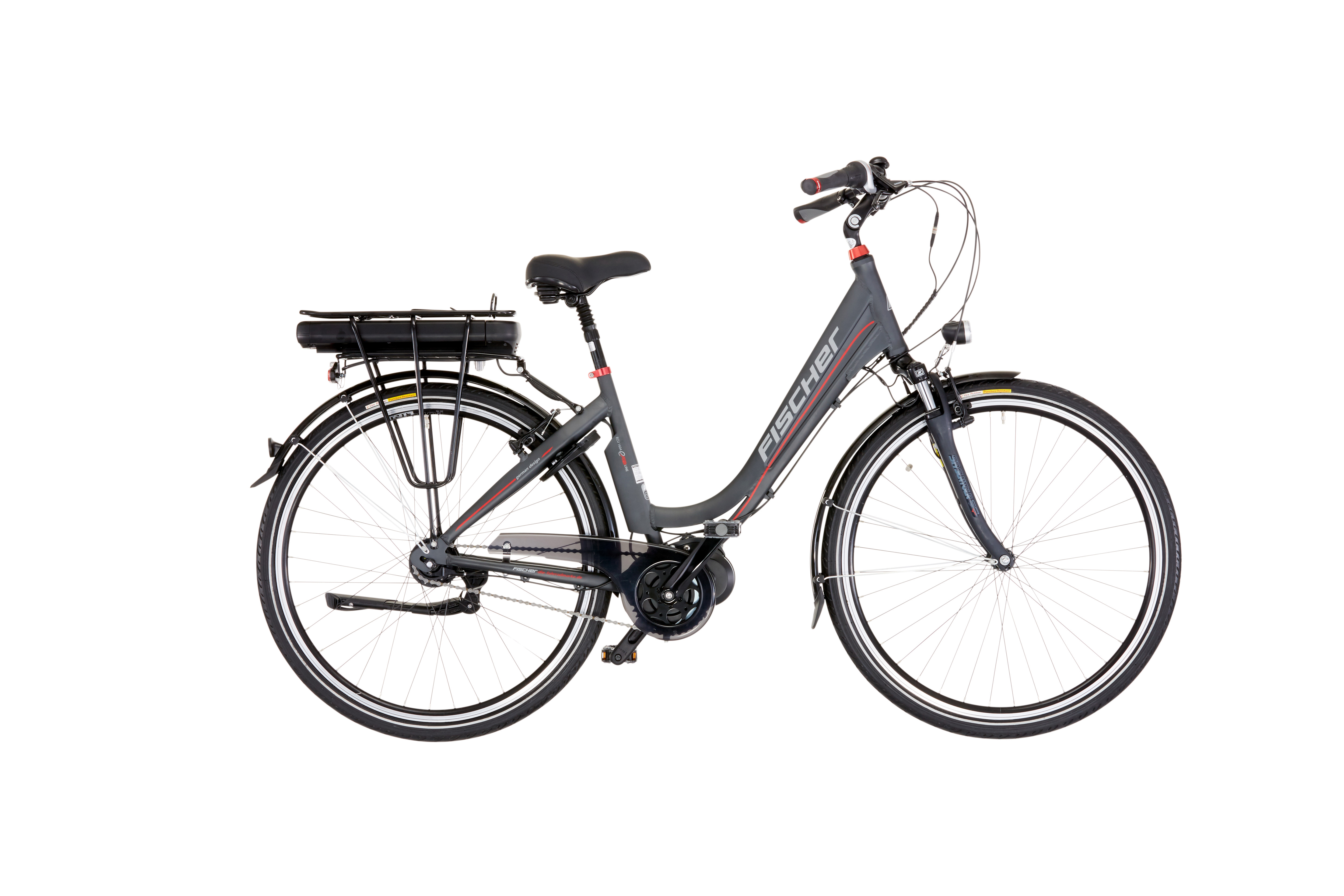 FISCHER ECU 1604  Citybike (Laufradgröße: 28 Zoll, Unisex-Rad, 557 Wh, Anthrazit)