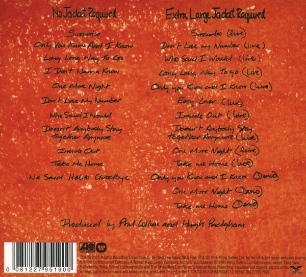 Album tracklist met titels als Sussudio en live-opnames.