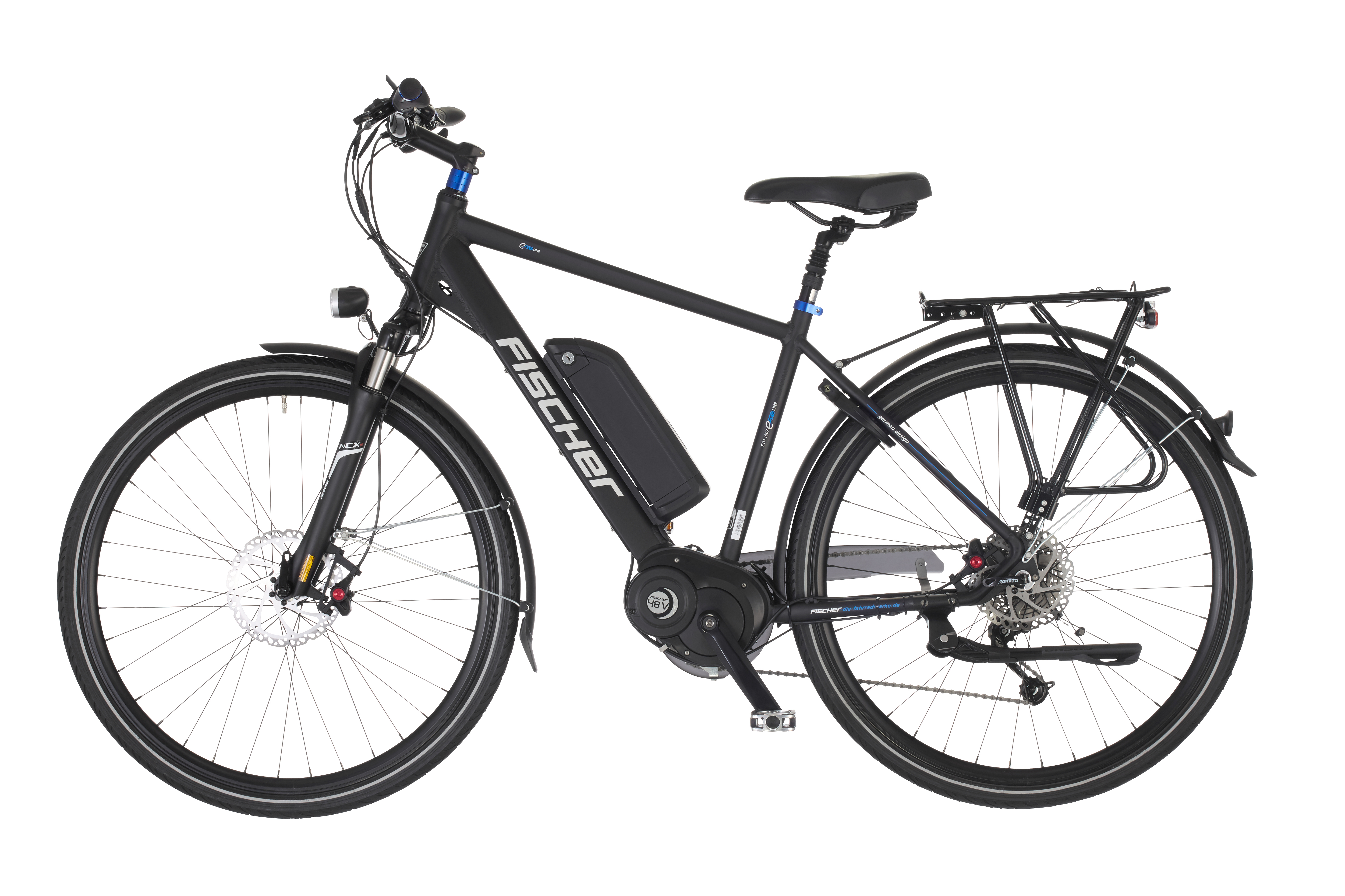 FISCHER Herren Trekking Proline EVO ETH 1607 Shimano 9-Gang Deore Trekkingrad (Laufradgröße: 28 Zoll, Herren-Rad, 504 Wh, Schwarz matt)