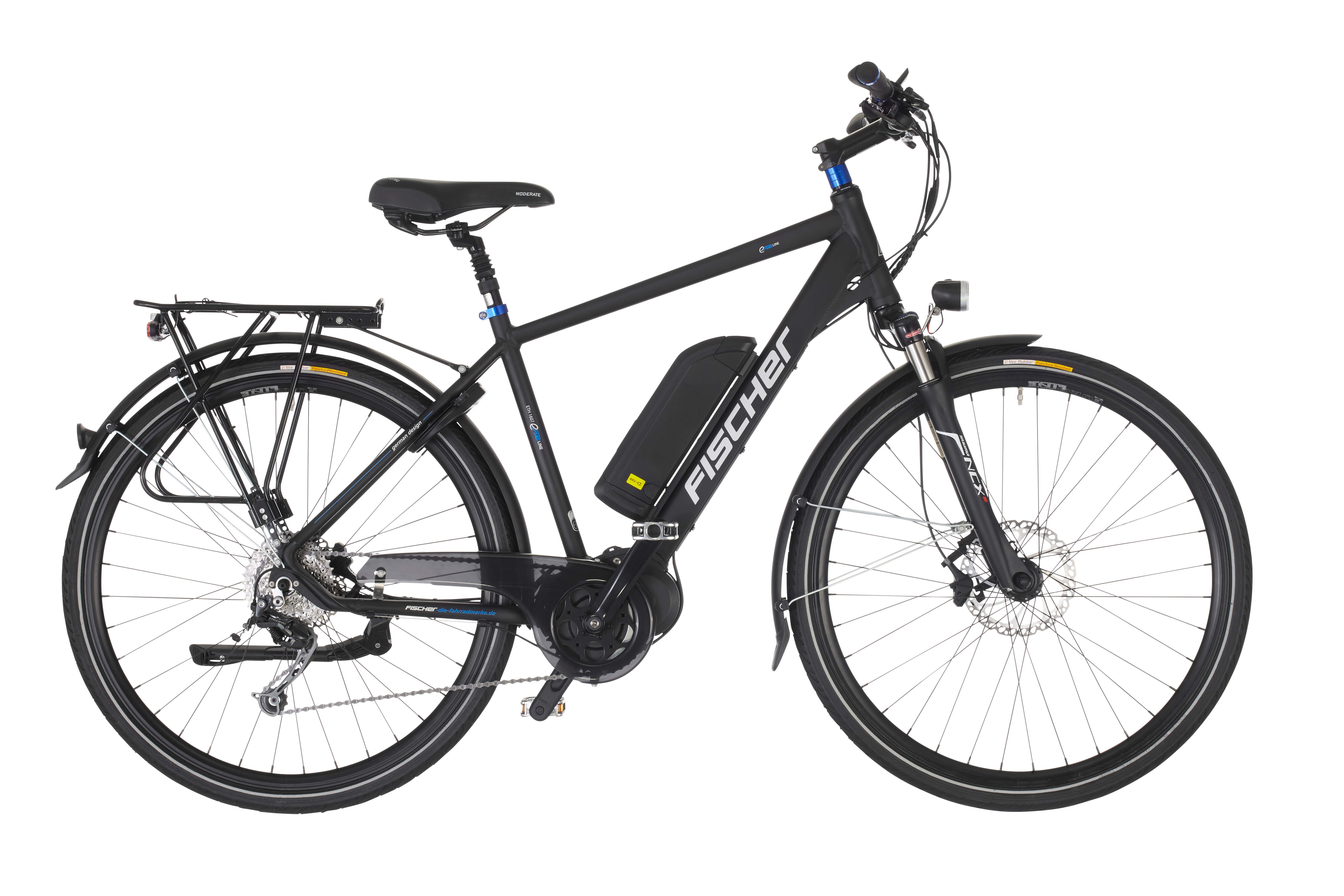 FISCHER Herren Trekking Proline EVO ETH 1607 Shimano 9-Gang Deore Trekkingrad (Laufradgröße: 28 Zoll, Herren-Rad, 504 Wh, Schwarz matt)
