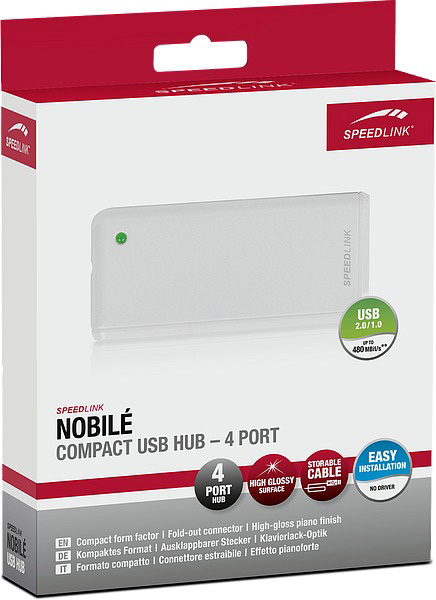 SPEEDLINK NOBILÉ Compact 4-Port, USB-Hub, Weiß
