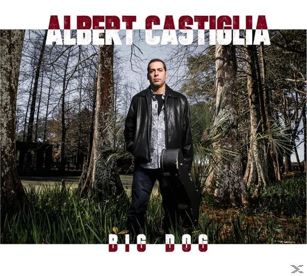 Albumcover: Mann im Wald mit Gitarrenkoffer, Text: Albert Castiglia Big Dog.