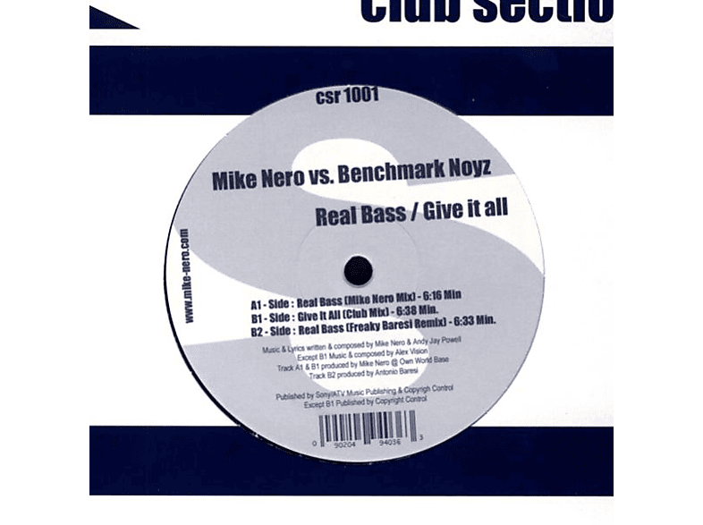 NERO,MIKE FEAT.NOYZ,BENCHMA - Real Bass-Give It All  - (Vinyl)