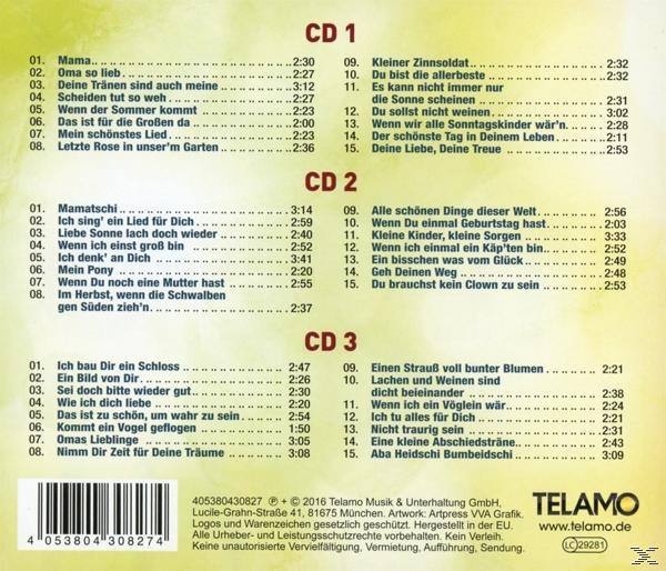 CD-Rückseite mit drei Spalten mit Songtiteln auf Deutsch und einem Barcode unten.