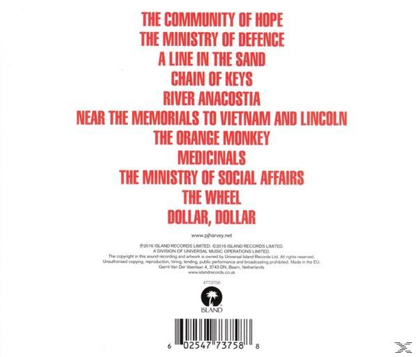 Album borító egy számok listájával. A cím 'The Community of Hope'.