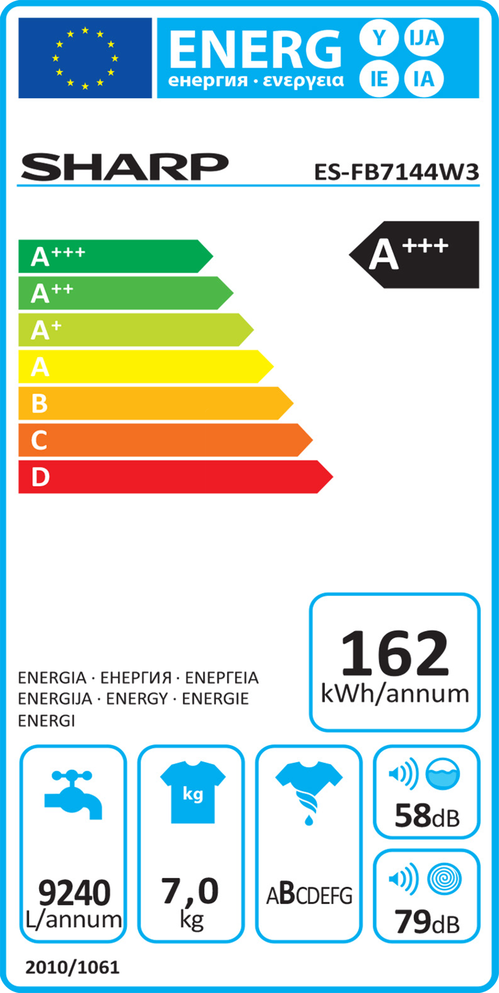 SHARP ES-FB7144W3-EE mosógép 