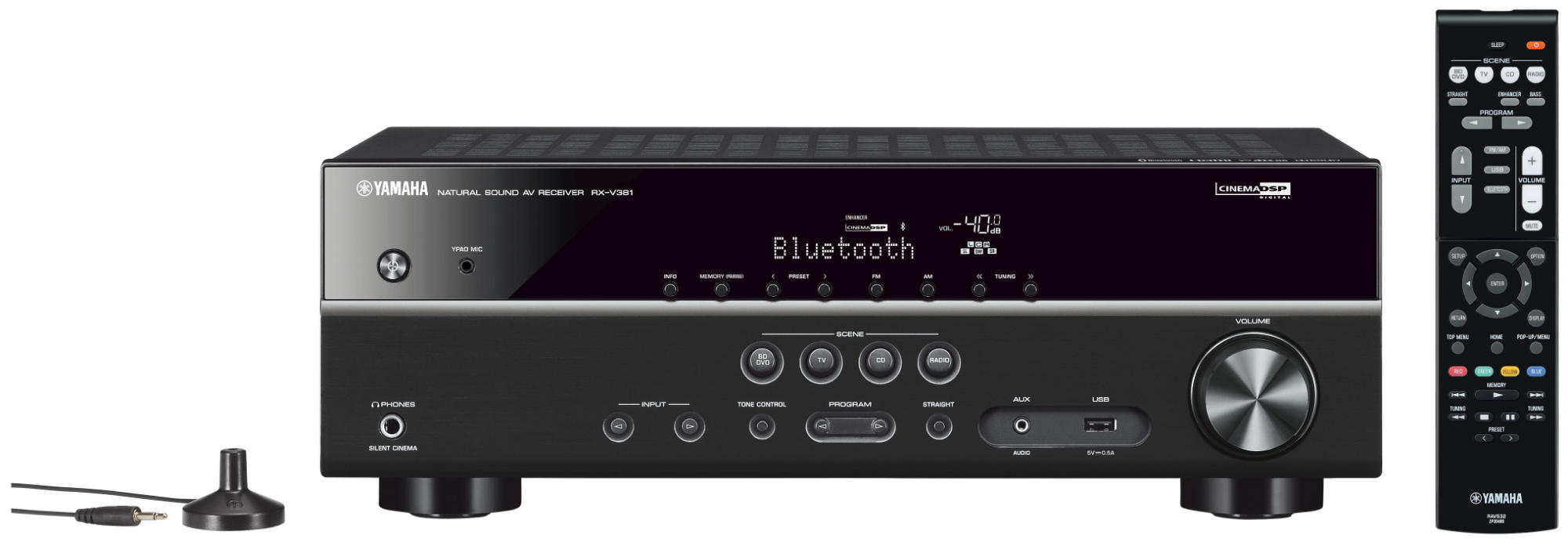 Receptor A/V- Yamaha RX-V 381 5.1 canales, Ultra HD 4K, Bluetooth