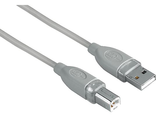 HAMA 45024 CABLE USB2 A/B 7.5M - USB-2.0-Kabel, 7.5 m, bis zu 480 MBit/s, Grau