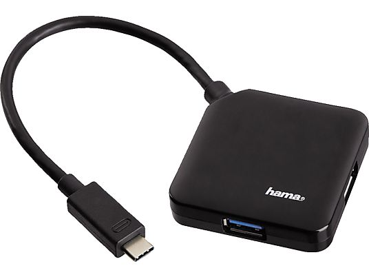 HAMA Hub USB 3 Type-C 01:04 - USB Hub (Noir)
