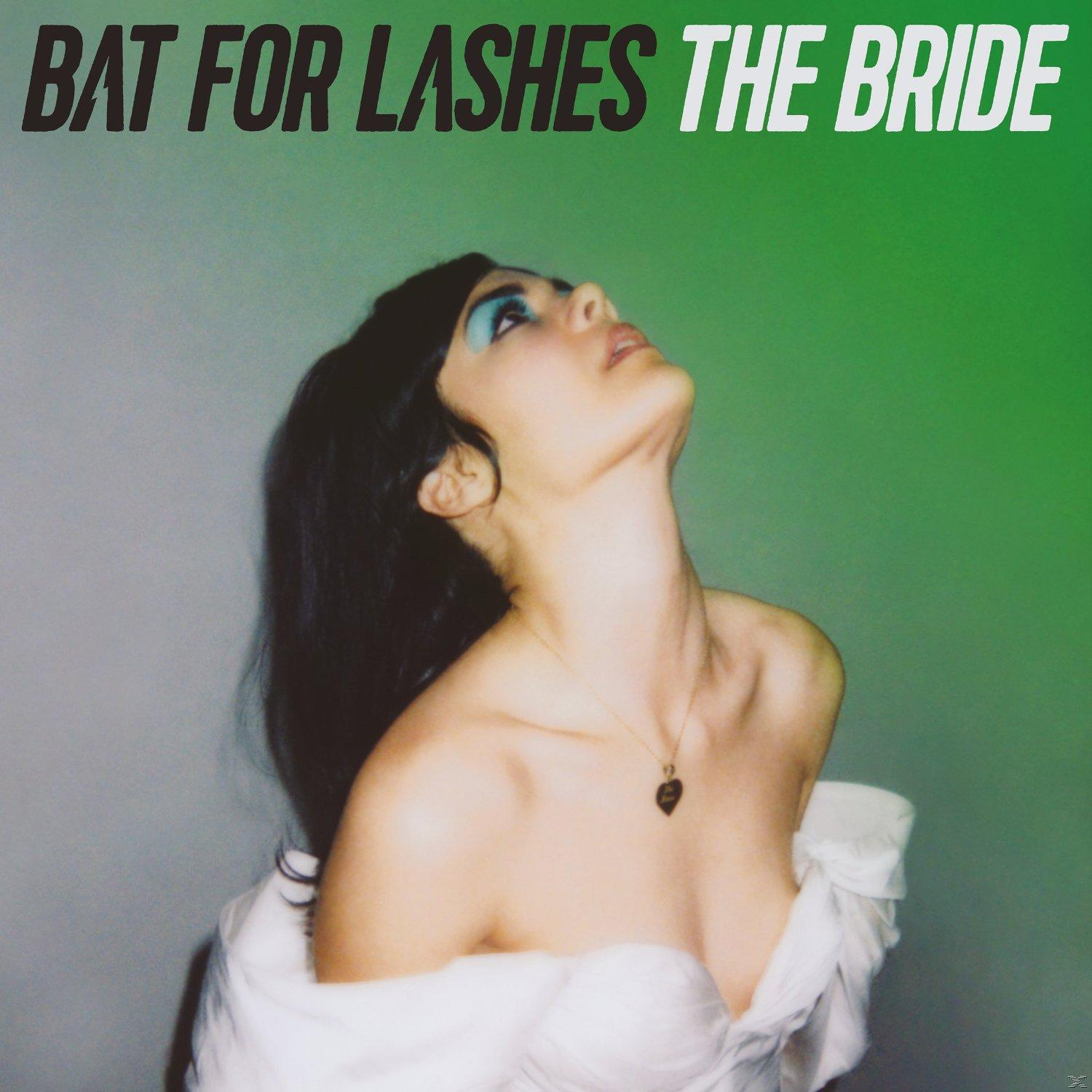 Bat for Lashes album borító: Nő felfelé néz, szöveg 'The Bride'.