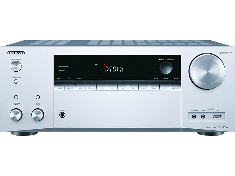 AVReceiver ONKYO TXNR656 AVReceiver (7.2 Kanäle, 160 Watt pro Kanal, Silber) MediaMarkt