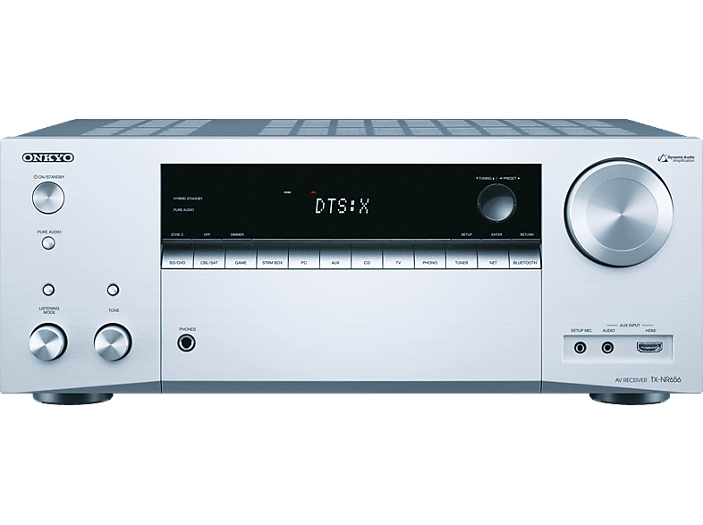 ONKYO TX-NR656 pro 160 Kanal, Silber) Kanäle, Watt AV-Receiver (7.2