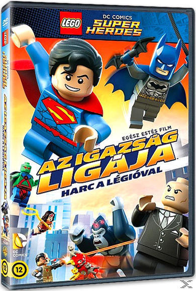LEGO DC Super Heroes DVD tok, amely Supermant, Batmant és más Lego karaktereket tartalmaz.