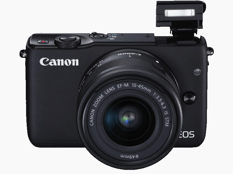 CANON EOS M10 3 inç 7.5 cm Ekran 18 MP EF-M 15-45mm Lens Kit Wi-Fi NFC EU23 DSLR Fotoğraf Makinesi Siyah