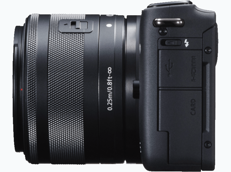 CANON EOS M10 3 inç 7.5 cm Ekran 18 MP EF-M 15-45mm Lens Kit Wi-Fi NFC EU23 DSLR Fotoğraf Makinesi Siyah