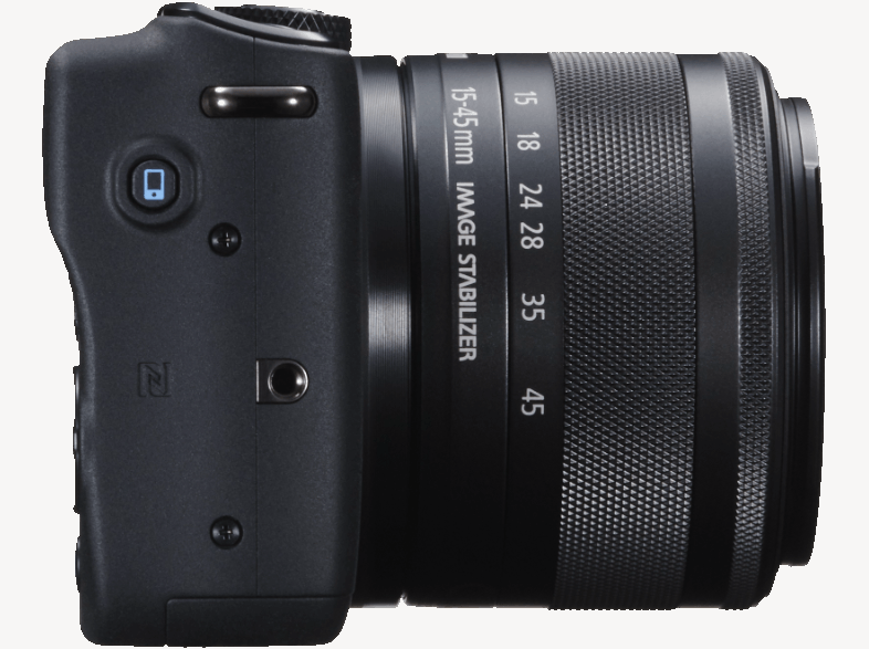 CANON EOS M10 3 inç 7.5 cm Ekran 18 MP EF-M 15-45mm Lens Kit Wi-Fi NFC EU23 DSLR Fotoğraf Makinesi Siyah