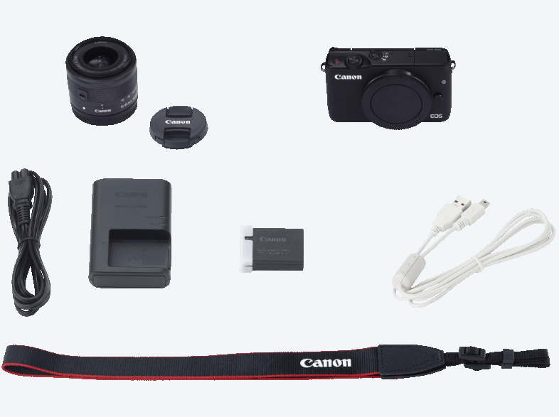 CANON EOS M10 3 inç 7.5 cm Ekran 18 MP EF-M 15-45mm Lens Kit Wi-Fi NFC EU23 DSLR Fotoğraf Makinesi Siyah