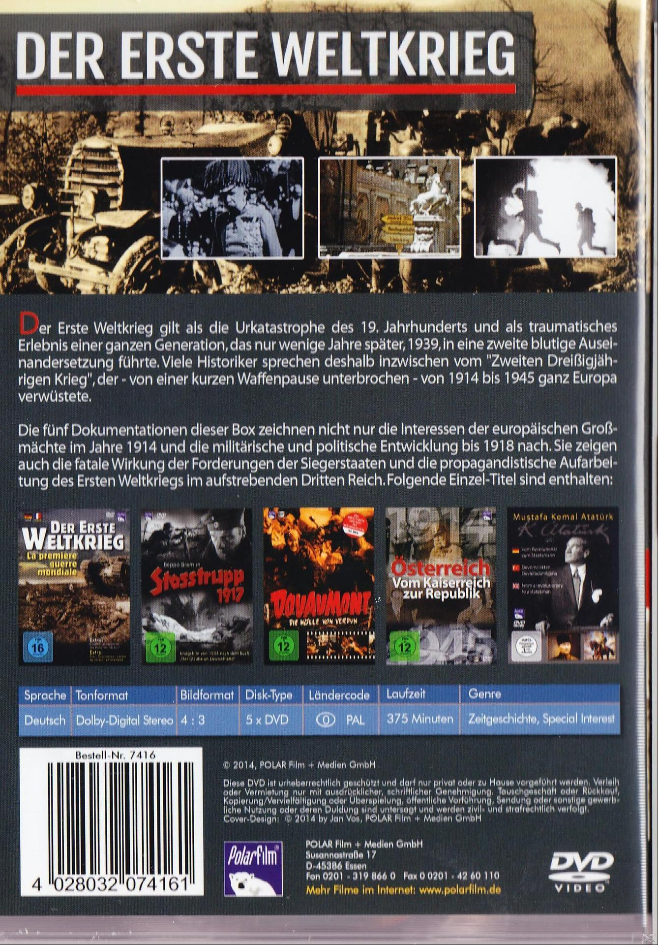 DVD-Cover einer historischen Dokumentation mit Bildern vom Krieg und Text auf Deutsch.