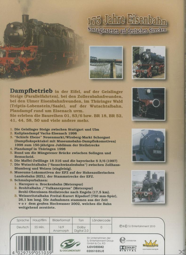 175 Jahre deutschen DVD Strecken Nostalgieszenen Eisenbahn auf -