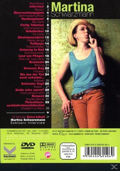 Rückseite einer DVD mit einer Frau, die eine Gitarre hält. Text listet Songtitel und Interviewdetails auf.
