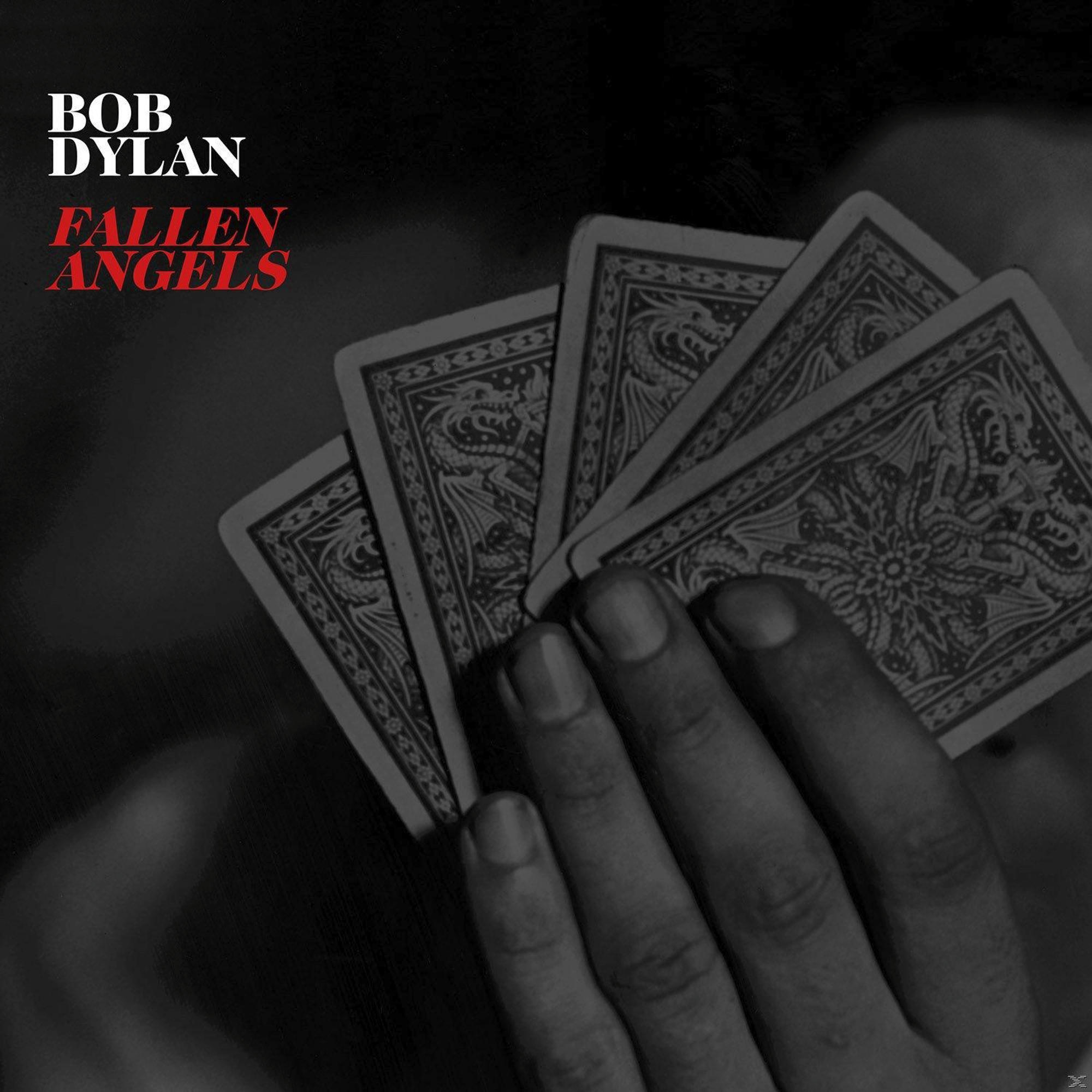 Bob Dylan Fallen Angels Albumcover, Spielkarten in einer Hand.