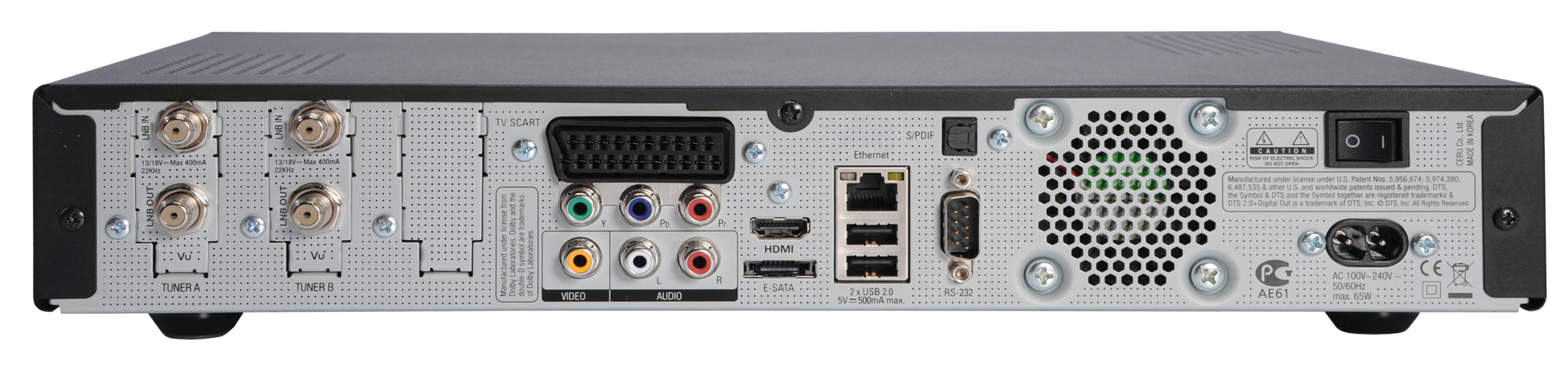 VU+ Duo² Linux Receiver 2x DVB-S2 Tuner (HDTV, PVR-Funktion, Twin Tuner, DVB-S, DVB-S2, Schwarz)