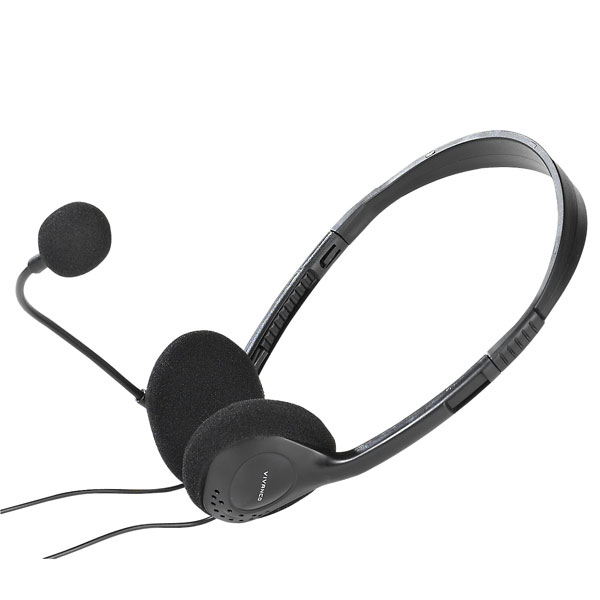 VIVANCO 36651 PC Stereo Kopfhörer mit Mikrofon, ultraleicht
