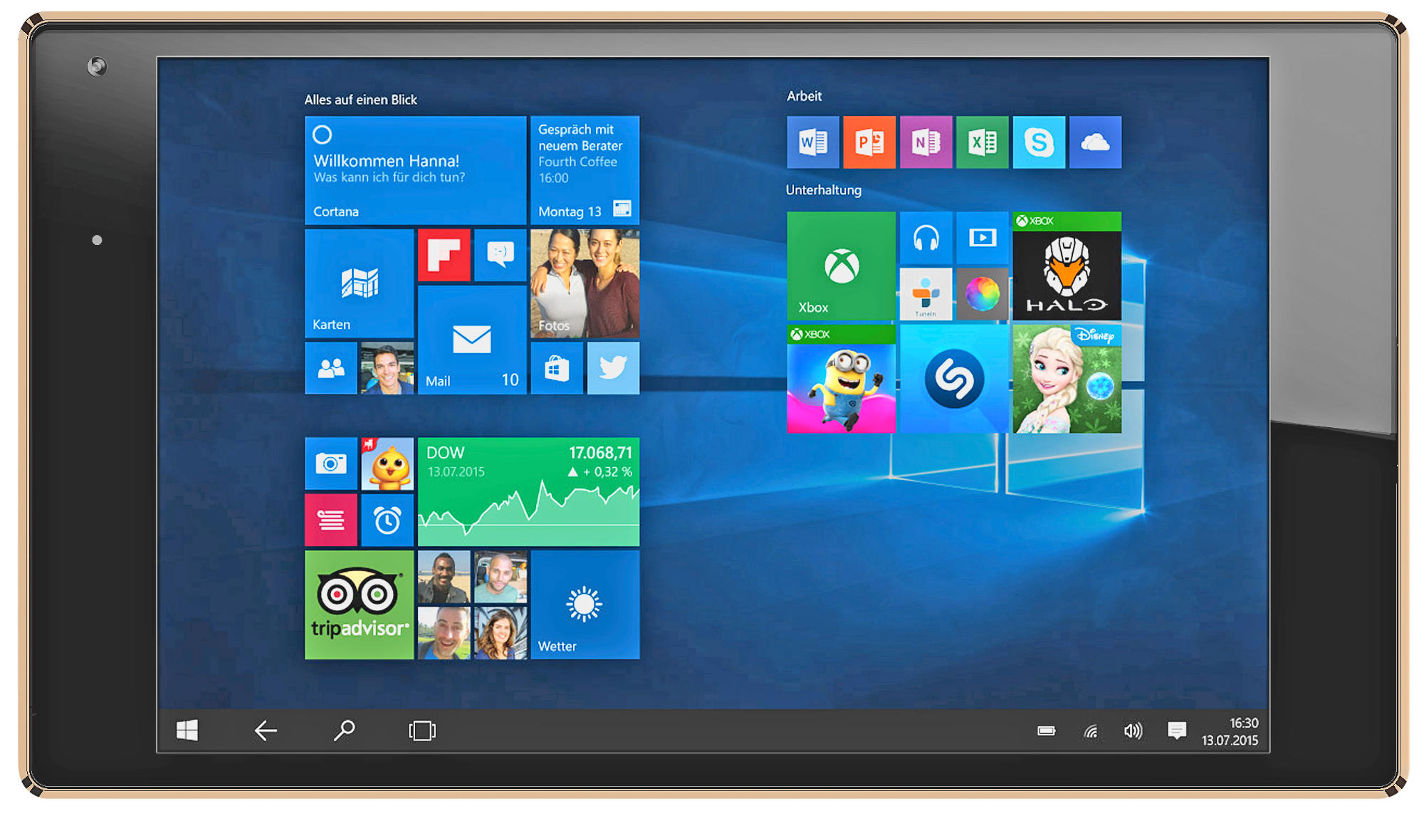 ODYS COSMO WIN 32GB GOLD EDITION, Tablet, 32 GB, 8,9 Zoll, Schwarz/Gold