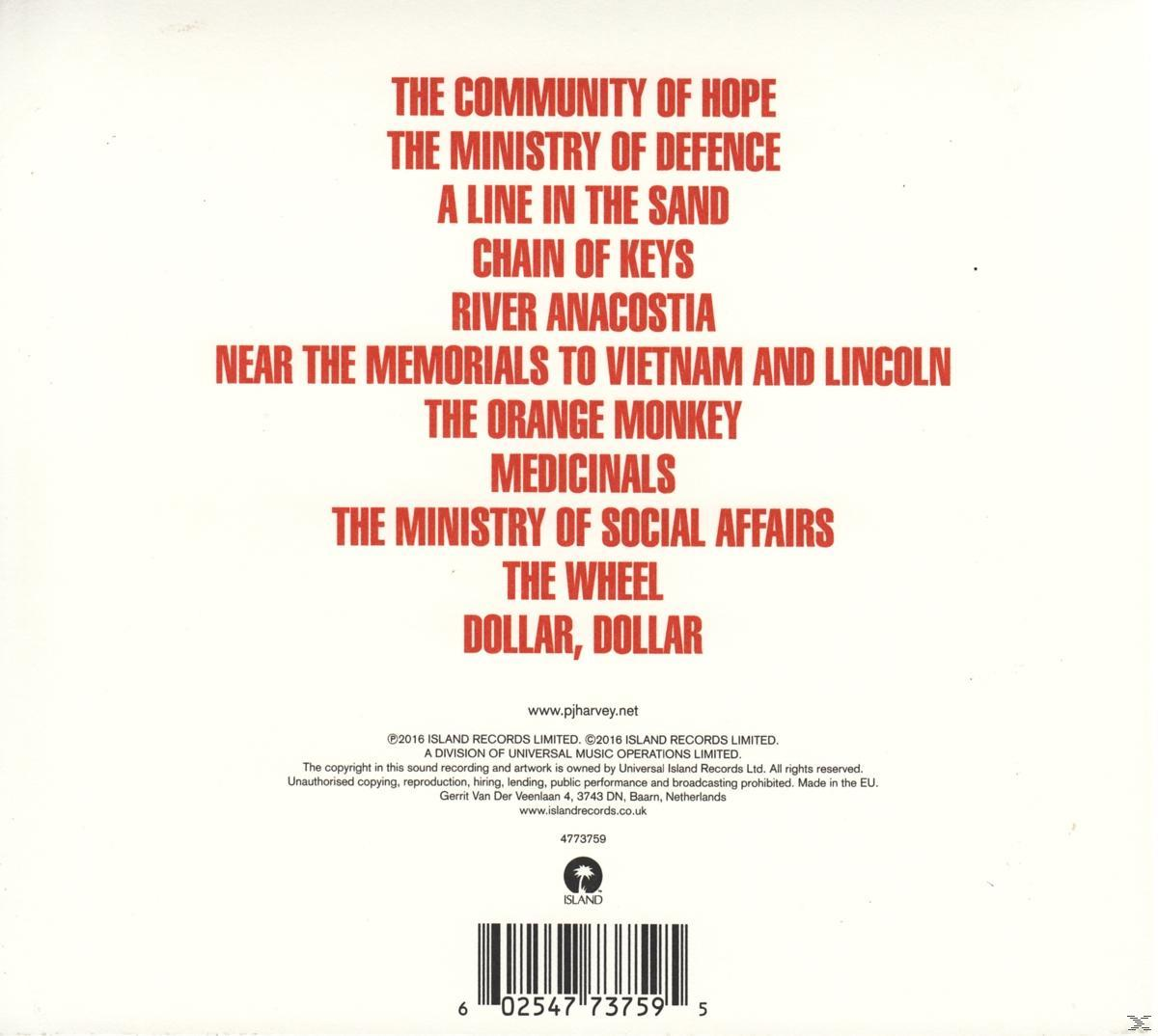 CD hátlap a számok listájával, beleértve a 'The Community of Hope'-ot, és az album részleteit.