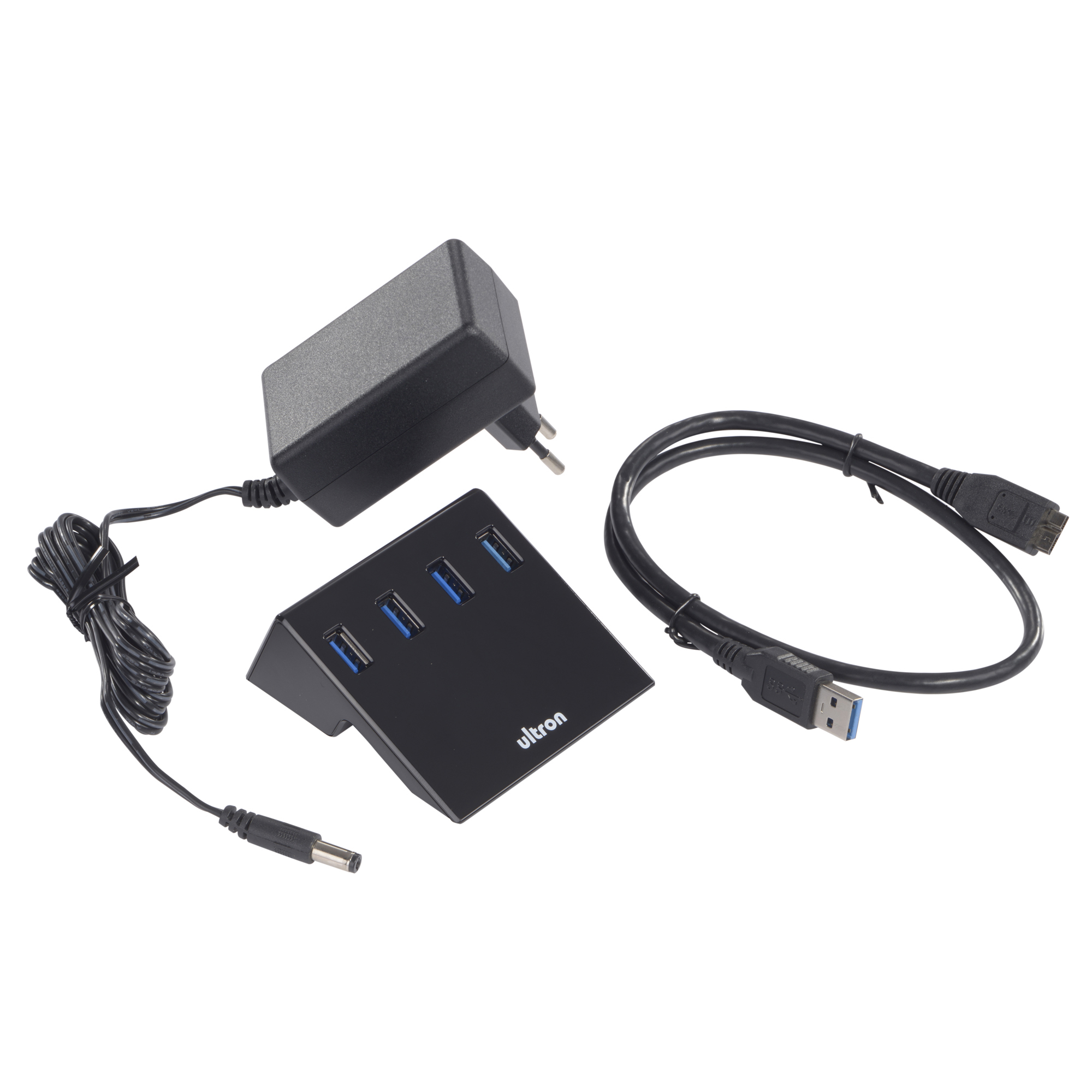 ULTRON Schwarz USB Hub, UHN3-420S,