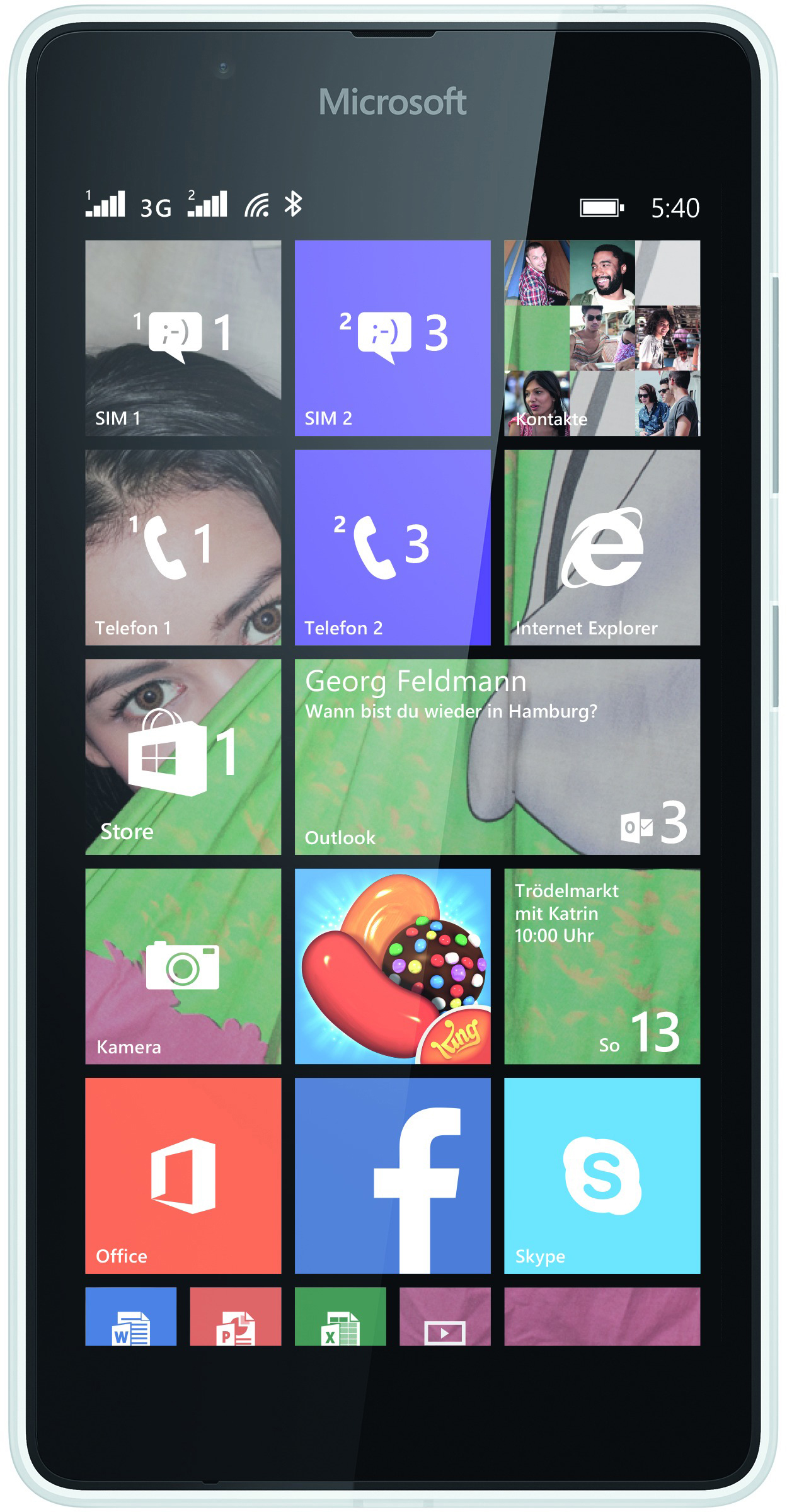 MICROSOFT Lumia 540 8 GB Weiß Dual SIM