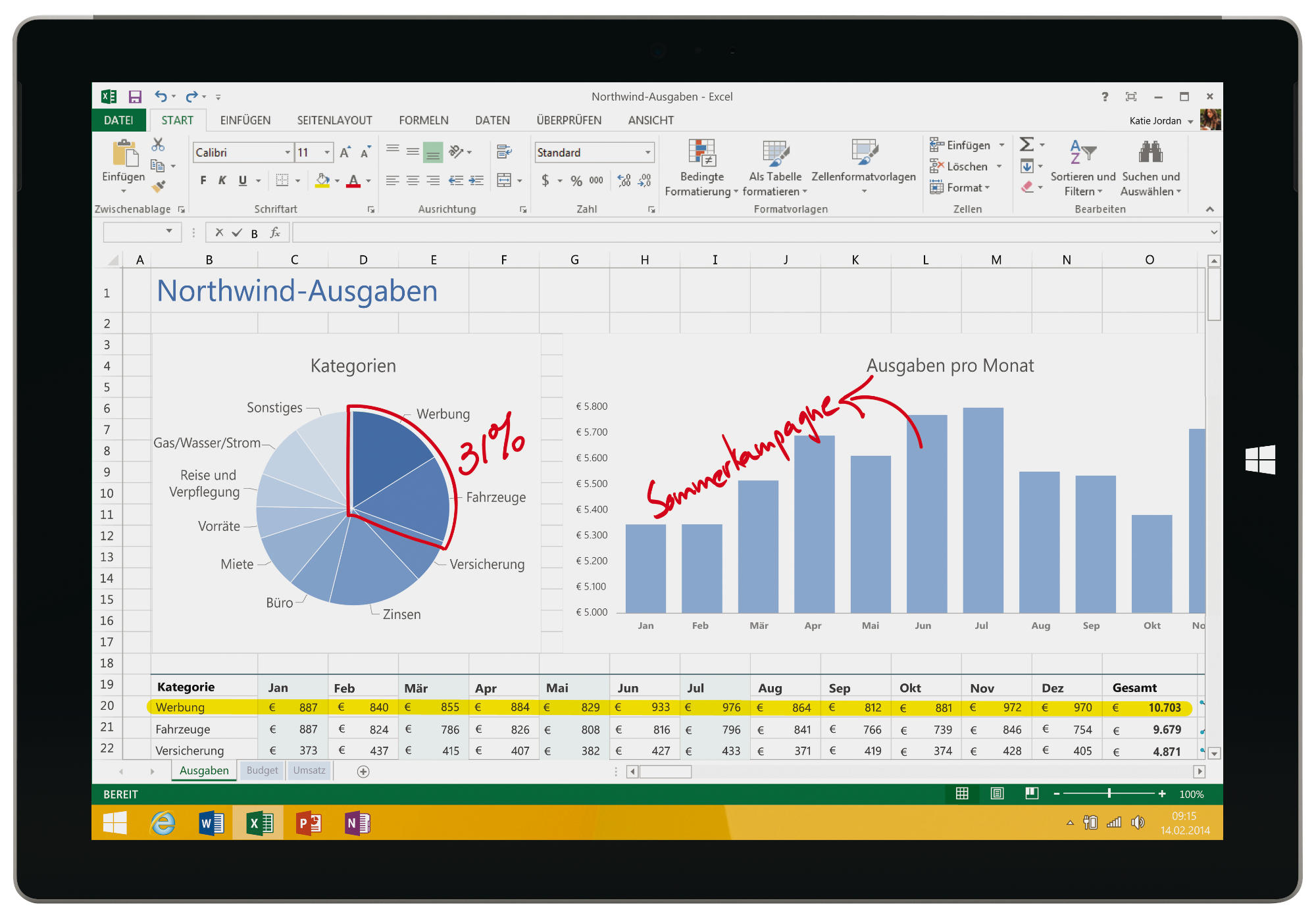 MICROSOFT Surface 3 LTE x7-Z8700/2GB/64GB - Windows 10 - 10,8 Zoll - Intel® Atom® x7-Z8700 - 2 GB - 64 GB - Windows 10