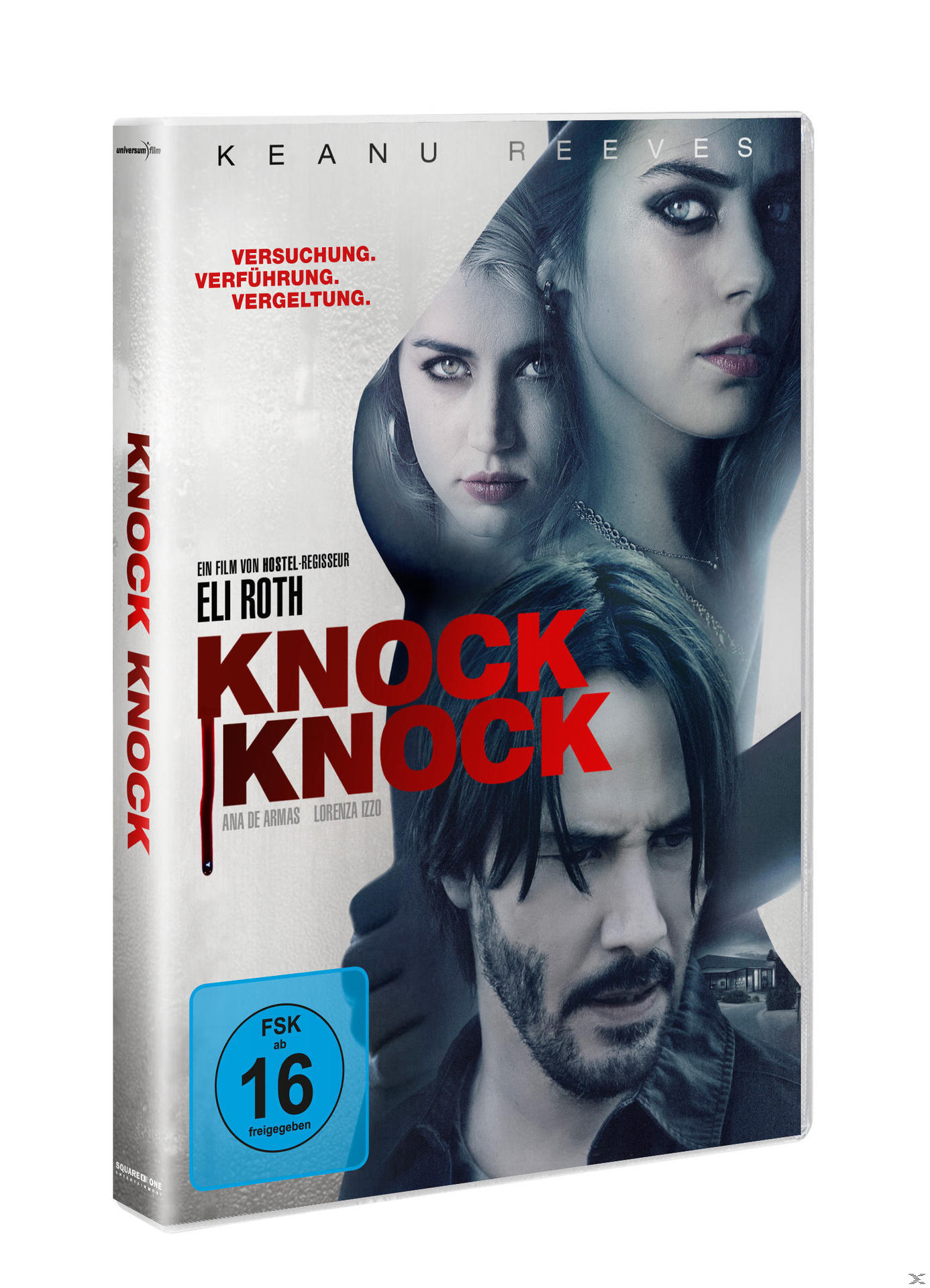 DVD-Cover mit Keanu Reeves, zwei Frauen und Text.