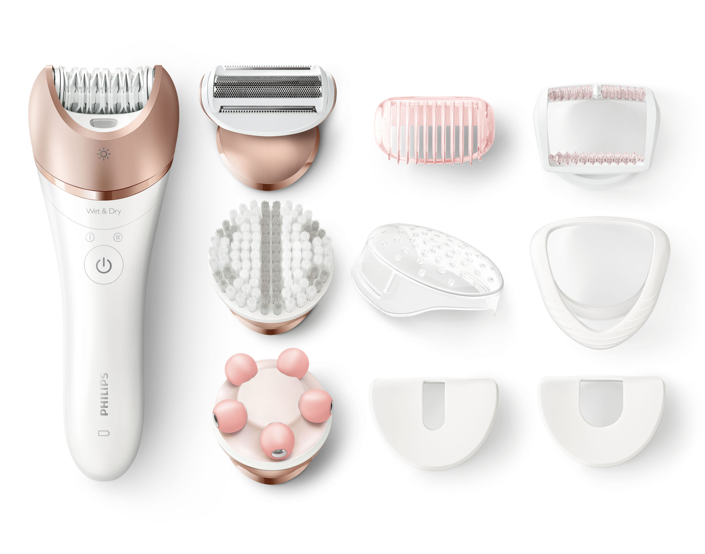 PHILIPS BRE650/00 Satinelle Prestige  Epilierer, Weiß/Bronze