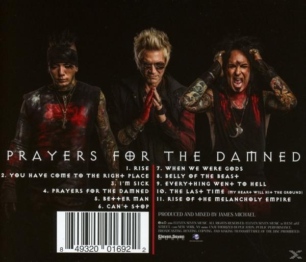 Albumcover. Drei Männer in dunkler Kleidung. Einer mit Stirnband, zwei mit Tätowierungen. Das Cover sagt 'Prayers for the Damned'.