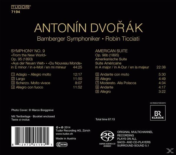 CD-Cover für klassische Musik mit Titelliste und Musikercredits auf schwarzem Hintergrund.