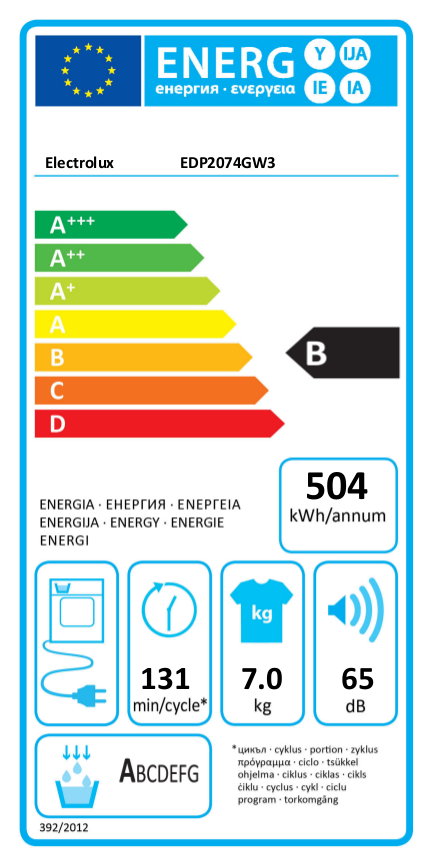 ELECTROLUX EDP 2074 GW3 kondenzációs szárítógép