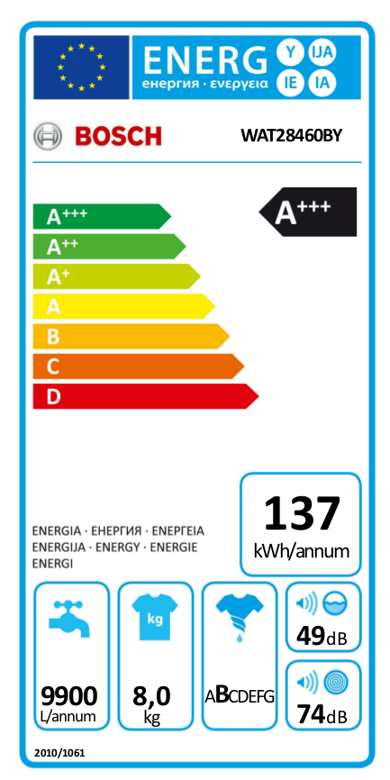 BOSCH WAT28460BY Vario Perfect mosógép
