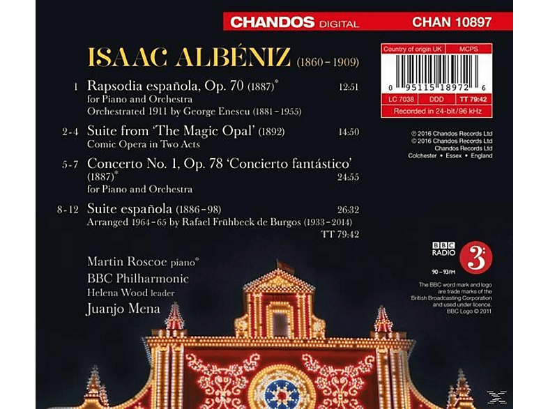 Thumbnail - Martin Roscoe, Bbc Philharmonic Orchestra - Klavierkonzert 1,op.78/Suite espagnola/+ (CD)