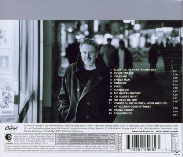 CD-Cover. Mann im Mantel in Schwarzweiß. Albuminfo in weißer Schrift.