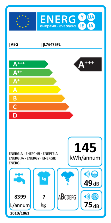 AEG L76475FL elöltöltős mosógép + 10 év garancia az Inverter motorra