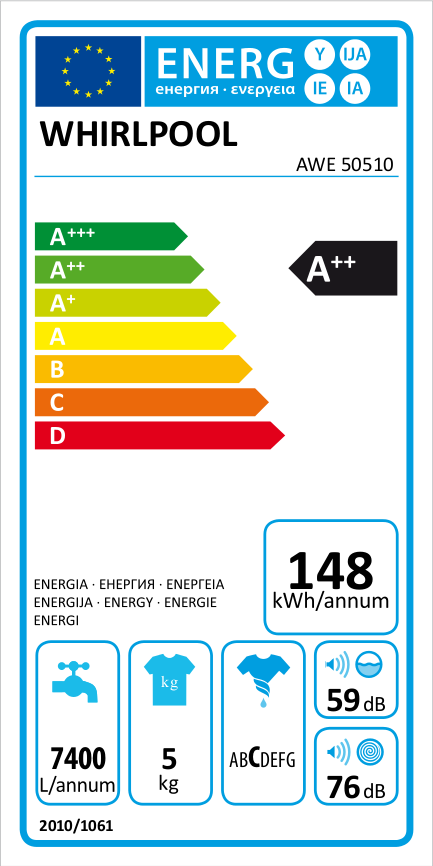 WHIRLPOOL AWE 50510 Felültöltős mosógép, A++, 5 év motorgarancia