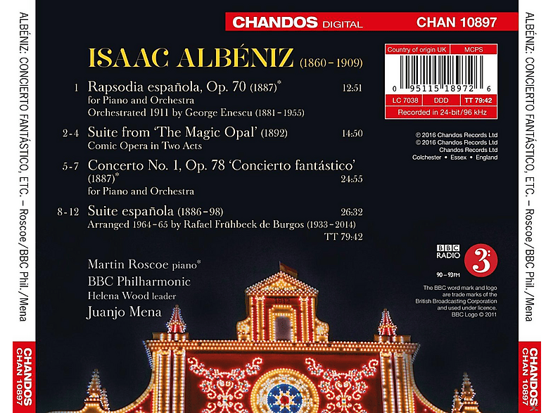 Thumbnail - Martin Roscoe, Bbc Philharmonic Orchestra - Klavierkonzert 1,op.78/Suite espagnola/+ (CD)