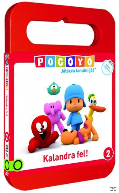 Pocoyo DVD borító rajzfilmfigurákkal egy piros tokon.
