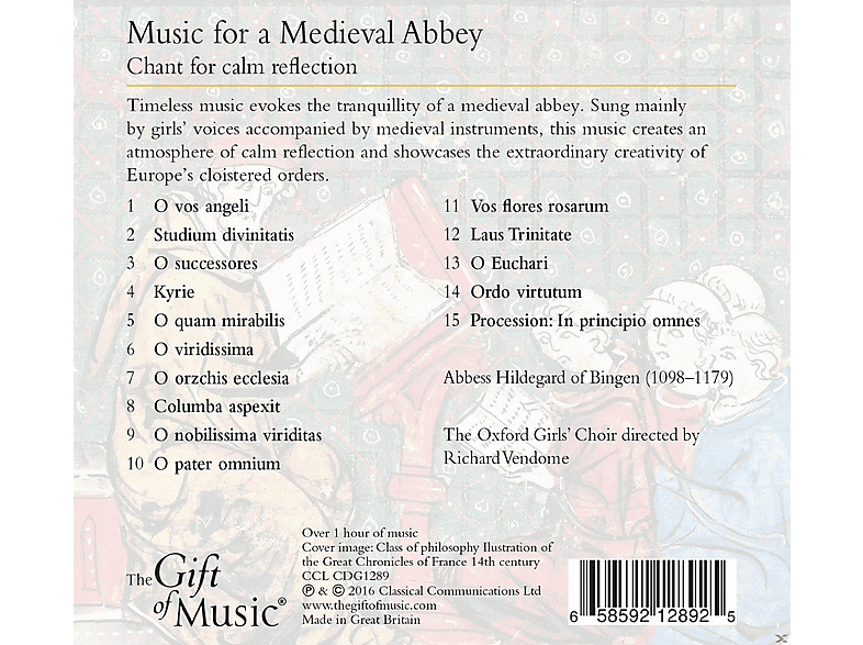 Thumbnail - Oxford Girls' Choir - Music for a Medieval Abbey-Chant calm reflec (CD)