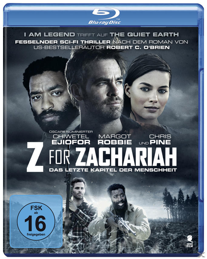 Blu-ray-Cover von 'Z for Zachariah' mit drei Schauspielern und einer Waldszene, FSK 16-Logo unten links.