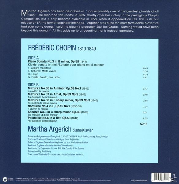 Album borító Frédéric Chopin szövegével és róla. Fekete-fehér borító zongorával és szöveggel.