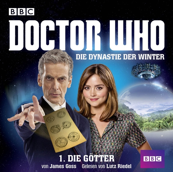 Doctor Who DVD-Cover. Peter Capaldi und Jenna Coleman sind im Bild. Deutscher Text: Die Dynastie Der Winter.